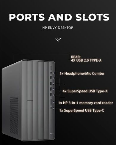جهاز كمبيوتر مكتبي اتش بي بافلين، AMD Ryzen 7 5700G، ذاكرة رام 16 جيجابايت، 512 جيجابايت اس اس دي، ويندوز 11 برو، واي فاي 5 وبلوتوث، 9 منافذ يو اس بي، كومبو لوحة مفاتيح وماوس سلكي (TP01-2022، 2021) in Saudi Arabia