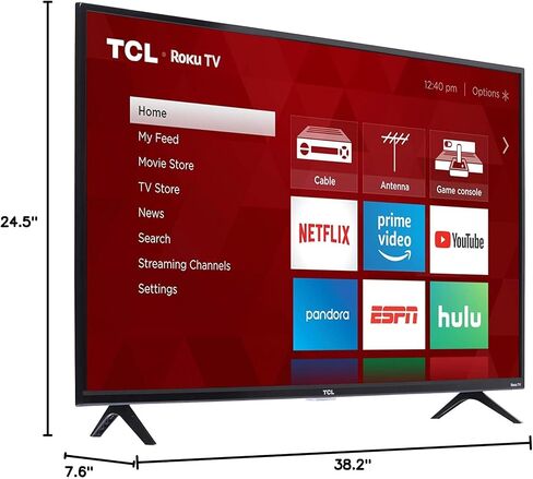 TCL 40-inch 1080p Smart LED Roku TV - 40S325, 2019 Model , Black in Saudi Arabia