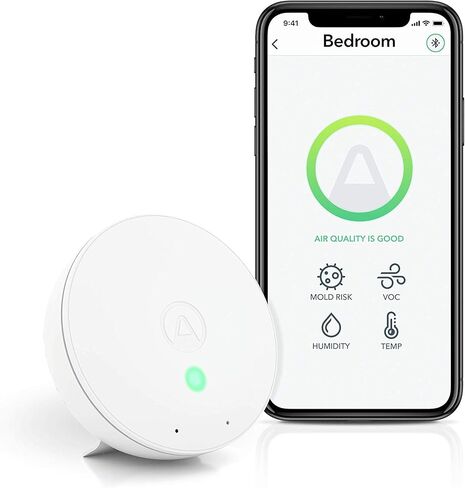 Airthings-292 Wave Mini - جودة الهواء الداخلي - المواد الكيميائية (TVOCs)، الرطوبة، درجة الحرارة + Airthings 2980 عرض التلوث - مراقبة تلوث الهواء مع الجسيمات (PM 2.5) in Kuwait