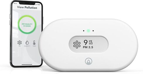 Airthings-292 Wave Mini - جودة الهواء الداخلي - المواد الكيميائية (TVOCs)، الرطوبة، درجة الحرارة + Airthings 2980 عرض التلوث - مراقبة تلوث الهواء مع الجسيمات (PM 2.5) in Kuwait