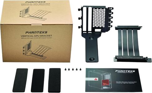 Phanteks (PH-VGPUKT4.0_03) Gen4 Vertical GPU Bracket, 220mm Flat Line PCI-E Gen4 x16 Riser Cable Kit in Saudi Arabia