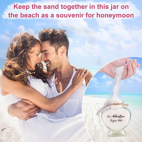 Honeymoon Sand Keepsake Jar 2025, Engagement Gift, Wedding Gift, Bridal Shower Gift, Romantic Honeymoon Gifts for Newlywed Couple(Equipped with a gift box) in Saudi Arabia