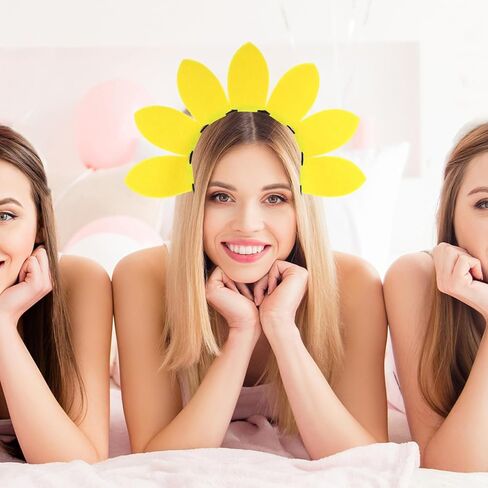 عقال عيد ميلاد عباد الشمس - طوق شعر أصفر لطيف للأطفال والبالغين ، والنسيج غير المنسوج ، ومثالي للزخارف الحزبية ودعائم الصور in Kuwait