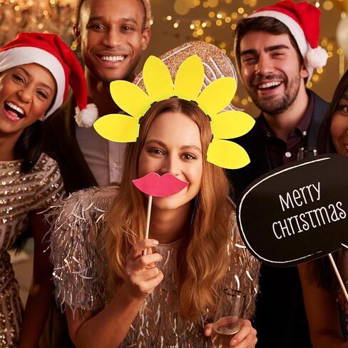 عقال عيد ميلاد عباد الشمس - طوق شعر أصفر لطيف للأطفال والبالغين ، والنسيج غير المنسوج ، ومثالي للزخارف الحزبية ودعائم الصور in Kuwait