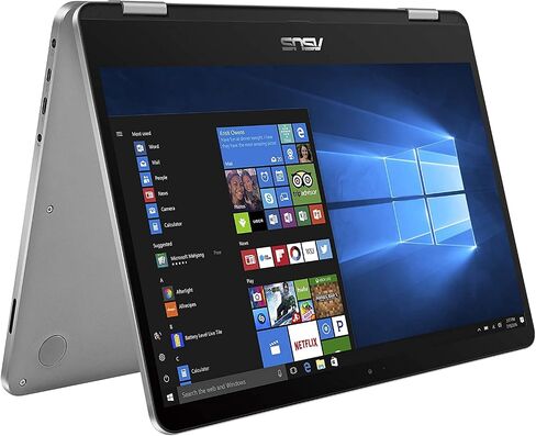 ASUS VivoBook Flip 14 Thin and Light 2-in-1 Laptop, 14" HD Touchscreen, Intel Celeron N4020 CPU, 4GB RAM, 128GB Storage, Windows 10 Home S, Microsoft 365, Light Grey, TPM, Fingerprint, J401MA-PS04T in Saudi Arabia