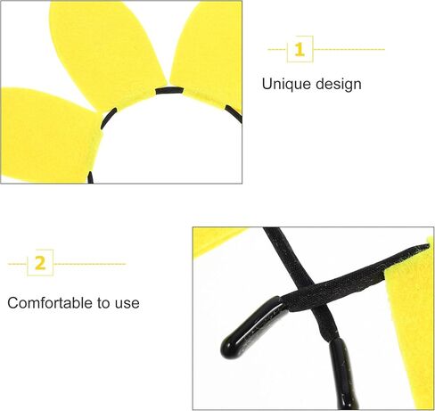 عقال عيد ميلاد عباد الشمس - طوق شعر أصفر لطيف للأطفال والبالغين ، والنسيج غير المنسوج ، ومثالي للزخارف الحزبية ودعائم الصور in Kuwait