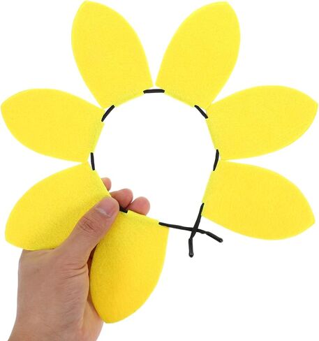 عقال عيد ميلاد عباد الشمس - طوق شعر أصفر لطيف للأطفال والبالغين ، والنسيج غير المنسوج ، ومثالي للزخارف الحزبية ودعائم الصور in Kuwait