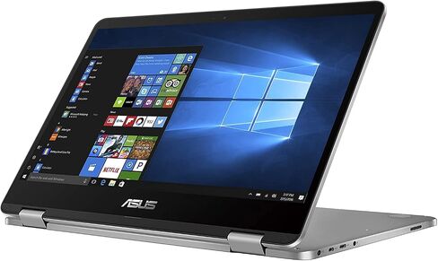 ASUS VivoBook Flip 14 Thin and Light 2-in-1 Laptop, 14" HD Touchscreen, Intel Celeron N4020 CPU, 4GB RAM, 128GB Storage, Windows 10 Home S, Microsoft 365, Light Grey, TPM, Fingerprint, J401MA-PS04T in Saudi Arabia