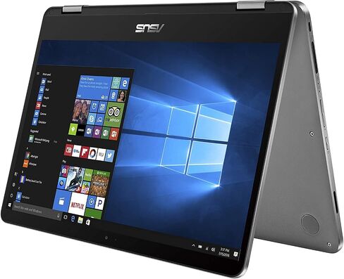 ASUS VivoBook Flip 14 Thin and Light 2-in-1 Laptop, 14" HD Touchscreen, Intel Celeron N4020 CPU, 4GB RAM, 128GB Storage, Windows 10 Home S, Microsoft 365, Light Grey, TPM, Fingerprint, J401MA-PS04T in Saudi Arabia