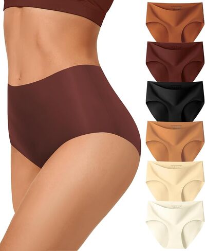 Womens Underwear Seamless Full Coverage High Waisted Panties No Show Briefs Pack of 6 in Saudi Arabia
