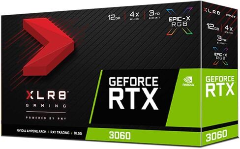 PNY GeForce RTX 3060 12GB XLR8 Gaming Revel Epic-X RGB Dual Fan Graphics Card in Saudi Arabia