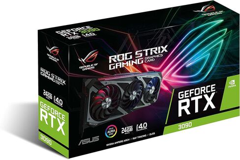 ASUS ROG STRIX NVIDIA GeForce RTX 3090 Gaming Graphics Card- PCIe 4.0, 24GB GDDR6X, HDMI 2.1, DisplayPort 1.4a, Axial-Tech Fan Design, 2.9-Slot in Saudi Arabia