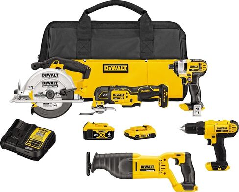 DEWALT 20V MAX Cordless Drill Combo Kit , 5-Tool (DCK551D1M1) in Saudi Arabia