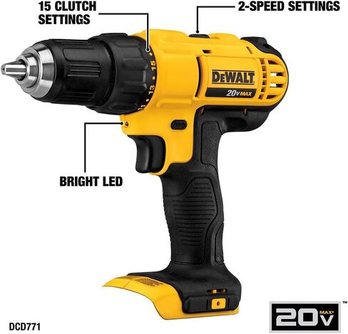 DEWALT 20V MAX Cordless Drill Combo Kit , 5-Tool (DCK551D1M1) in Saudi Arabia