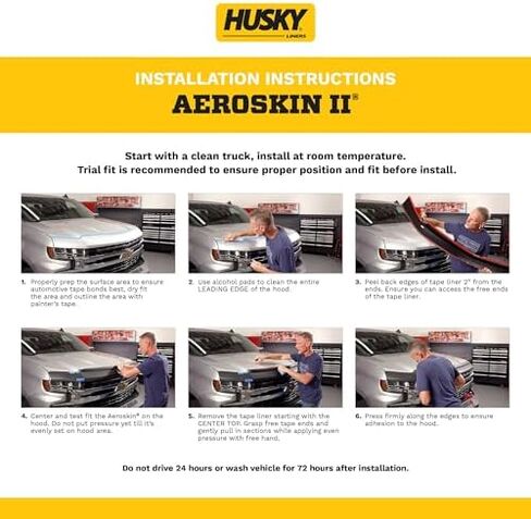 Husky Liners Aeroskin II Hood Protector | يناسب 2011-2016 فورد F-250. F-350 ، F-450 Super Duty | انحراف الانحراف المنخفض/درع الأخطاء - 1 جهاز كمبيوتر. ، أسود محكم | 2830022 in Saudi Arabia