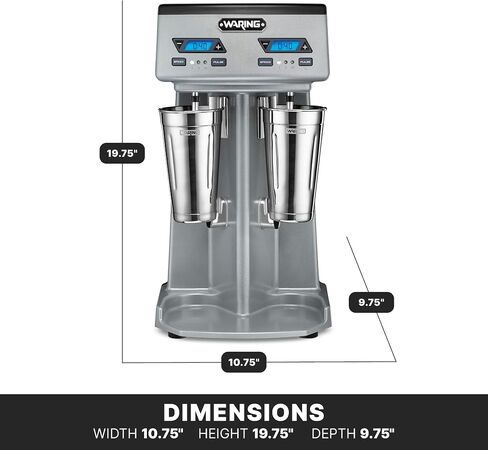 Waring Commercial WDM120TX Heavy-Duty Single 1Hp Spindle Drink Mixer with Countdown Timer, Digital Display, Automatic Start/Stop, 120V, 5-15 Phase Plug in Saudi Arabia