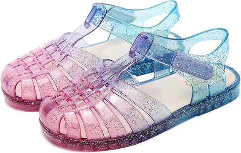 Jelly Sandals for Girls,Closed Toe Princess Costume Summer Dress Shoes Fisherman Water Beach Rubber Sole Flat Sandals for Toddler Little Kid Big Kid in Kuwait