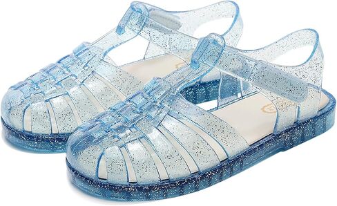 Jelly Sandals for Girls,Closed Toe Princess Costume Summer Dress Shoes Fisherman Water Beach Rubber Sole Flat Sandals for Toddler Little Kid Big Kid in Kuwait