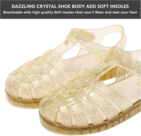 صندل الهلام للفتيات ، مغلق أخمص القدمين الأميرة زي فستان صيفي أحذية الصياد الشاطئ المطاط الوحيد in Kuwait