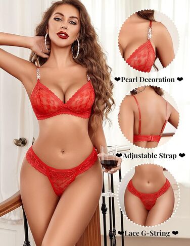 Avidlove Sexy Lingerie Set for Women Lace Bra and Panty Sets See Through Lingerie 2 Piece Sheer Bralette Set in Saudi Arabia