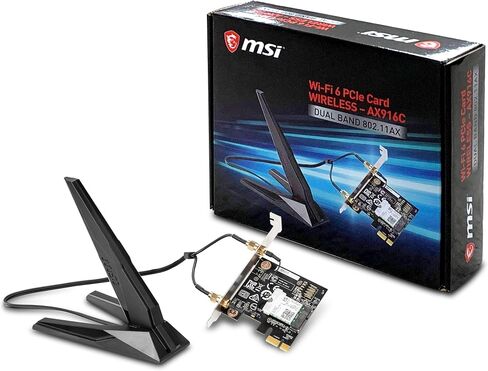 MSI Dual Band AX 200 WiFi 6 Bluetooth 5.0 Long Range Wireless MU-MIMO PCIe Network Adapter Card in Saudi Arabia