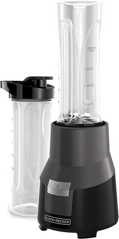 BLACK+DECKER PB1002G FusionBlade Personal Blender with 20 Ounce Portable Personal Blending Jars(2-Pack with Travel Lids), Gray Single Serve Blender in Saudi Arabia