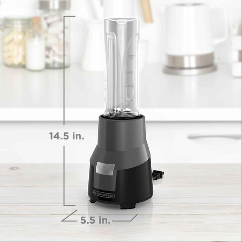 BLACK+DECKER PB1002G FusionBlade Personal Blender with 20 Ounce Portable Personal Blending Jars(2-Pack with Travel Lids), Gray Single Serve Blender in Saudi Arabia