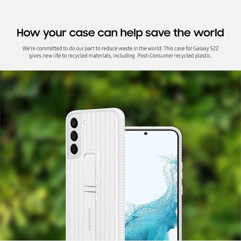 Samsung Electronics Galaxy S22 Clear Standing Cover, Protective Phone Case, Corner TPU Bumpers, PC Back Protection, Adjustable Viewing Angle, US Version, Transparent, (EF-JS901CTEGUS) in Saudi Arabia