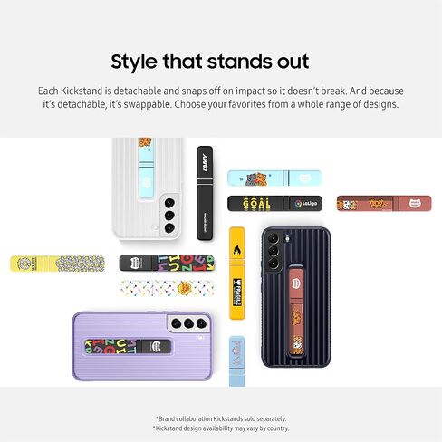 Samsung Electronics Galaxy S22 Clear Standing Cover, Protective Phone Case, Corner TPU Bumpers, PC Back Protection, Adjustable Viewing Angle, US Version, Transparent, (EF-JS901CTEGUS) in Saudi Arabia