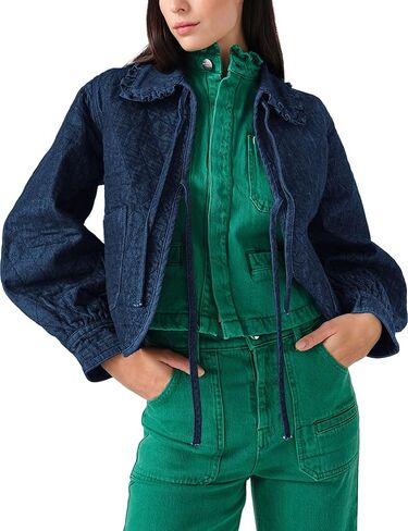 Kedera Womens Denim Jacket Casual Long Sleeve Peter Pan Collar Denim Shirts Tie Front Shacket Loose Fit Top in Saudi Arabia