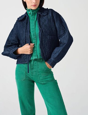 Kedera Womens Denim Jacket Casual Long Sleeve Peter Pan Collar Denim Shirts Tie Front Shacket Loose Fit Top in Saudi Arabia