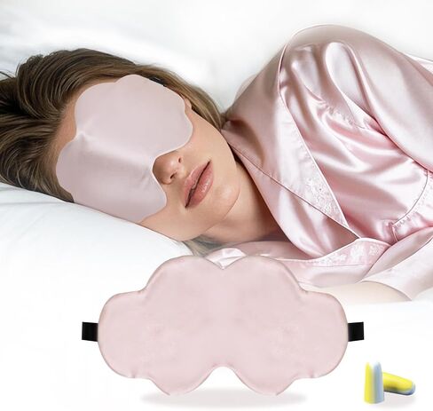 Silk Sleep Mask for Women & Men – 100% Mulberry Silk Eye Mask with Adjustable Strap -Luxury Travel Blindfold for Side Sleepers in Saudi Arabia