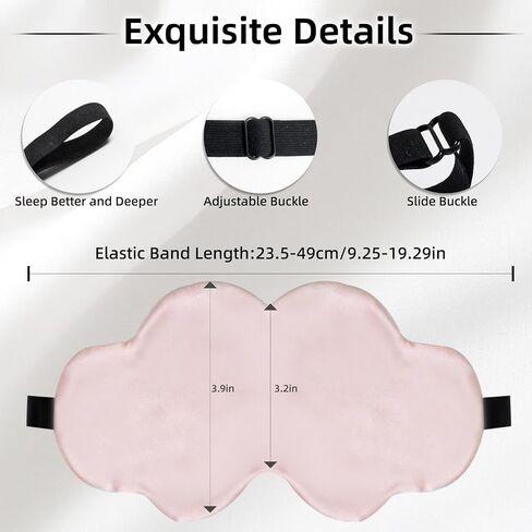 Silk Sleep Mask for Women & Men – 100% Mulberry Silk Eye Mask with Adjustable Strap -Luxury Travel Blindfold for Side Sleepers in Saudi Arabia