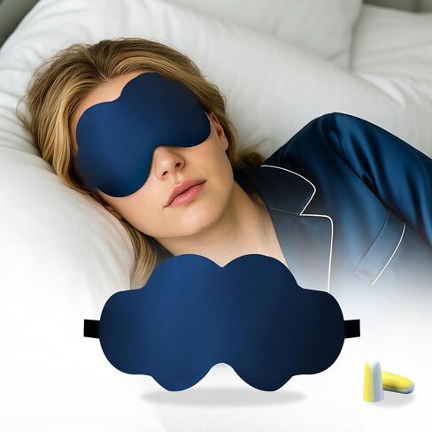 Silk Sleep Mask for Women & Men – 100% Mulberry Silk Eye Mask with Adjustable Strap -Luxury Travel Blindfold for Side Sleepers in Saudi Arabia