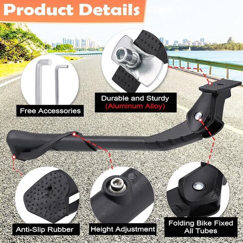 Bike Kickstand for Adult Bikes,Aluminum Alloy Bicycle Kickstand Adjustable for 24-29 Inch,Bicycle Kickstand for Mountain Bike, Trek Bike, Road Bike, City Bike,Non-Slip Sole (style-2) in Kuwait