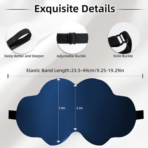 Silk Sleep Mask for Women & Men – 100% Mulberry Silk Eye Mask with Adjustable Strap -Luxury Travel Blindfold for Side Sleepers in Saudi Arabia