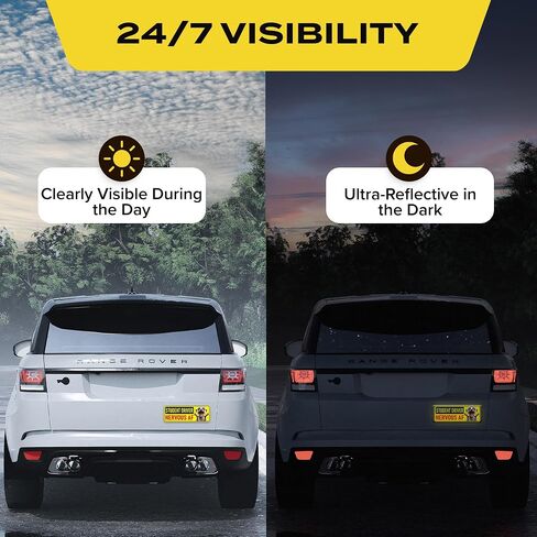 Student Driver Magnet for Car - Funny Animals Please Be Patient Reflective Magnetic Bumper Sticker - Removable Novice Rookie Safety Attention Sign - Weather-Resistant - 10 x 3.5 in (Meerkat) in Saudi Arabia
