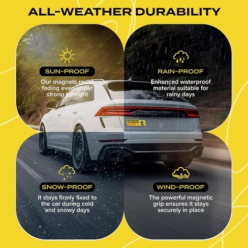 Student Driver Magnet for Car - Funny Animals Please Be Patient Reflective Magnetic Bumper Sticker - Removable Novice Rookie Safety Attention Sign - Weather-Resistant - 10 x 3.5 in (Meerkat) in Saudi Arabia