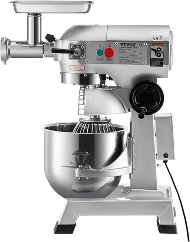 VEVOR Commercial Food Mixer, 7.3Qt Capacity, 450W Dual Rotating Dough Kneading Machine with Food-grade Stainless Steel Bowl, Security Shield & Timer Included, Baking Equipment for Restaurant Pizzeria in Saudi Arabia