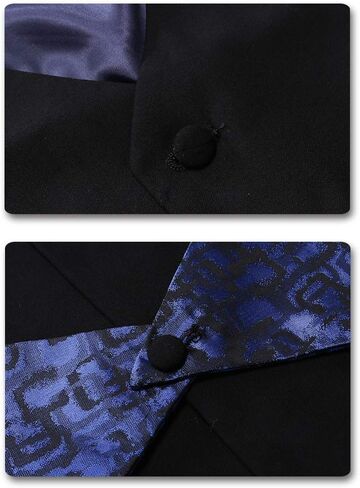 Boyland Mens 3 Piece Tuxedos One Button Wide Shawl Lapel Formal Suits Black Tie in Kuwait