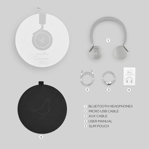 Libratone Q Adapt Active Noise Cancelling Headphones, Wireless Bluetooth Over Ear Headset w/Mic, CSR 8670 Chip, aptX Lossless Hi-Fi Sound with Deep Bass, 20 Hours Playtime for Travel work TV-White in Saudi Arabia