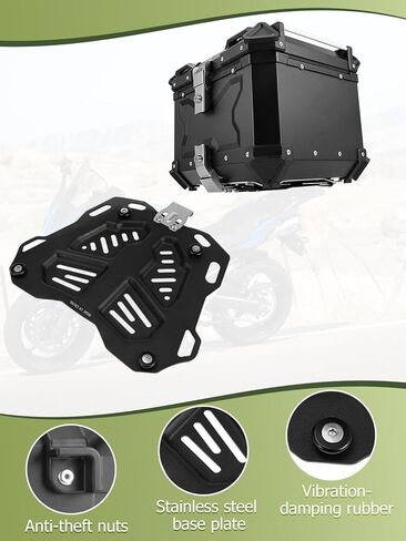 45L Universal Waterproof Motorcycle Top Case, Aluminum Alloy Tail Trunk with Anti-Theft Lock, Large Capacity Storage for Helmets, Luggage & Gear in Saudi Arabia
