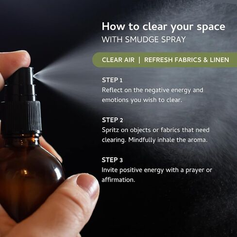 Palo Santo & White Sage Smudge Spray by Aromafume | 1 x 100ml / 3.38 fl oz l Aromatherapy | With Essential oils | Room Linen Spray | Natural Air freshners for home | Spiritual Meditation Accessories in Saudi Arabia