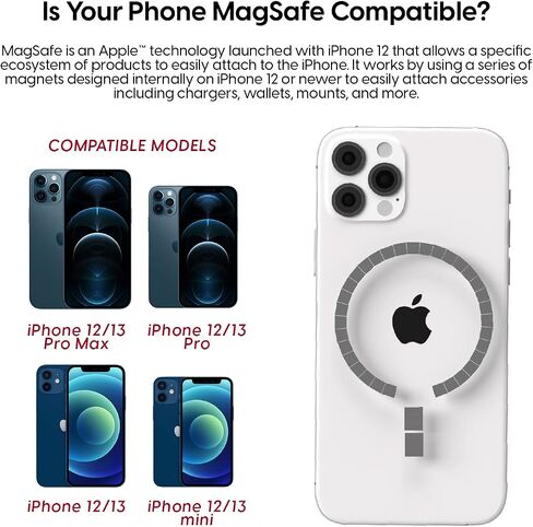 TALK WORKS Magnetic Desktop Cell Phone Stand for iPhone 12, 13 - Also Compatible with MagSafe iPhone Cases - Fast Charging Mini Gooseneck Flexible Phone Holder Charger for Office, Home in Saudi Arabia