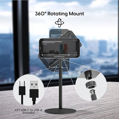 TALK WORKS Magnetic Desktop Cell Phone Stand for iPhone 12, 13 - Also Compatible with MagSafe iPhone Cases - Fast Charging Mini Gooseneck Flexible Phone Holder Charger for Office, Home in Saudi Arabia