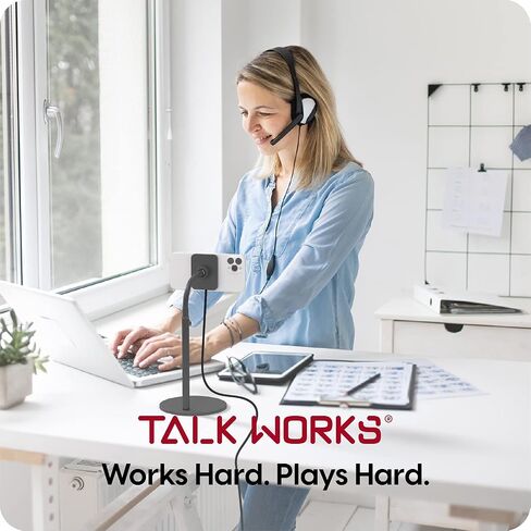 TALK WORKS Magnetic Desktop Cell Phone Stand for iPhone 12, 13 - Also Compatible with MagSafe iPhone Cases - Fast Charging Mini Gooseneck Flexible Phone Holder Charger for Office, Home in Saudi Arabia
