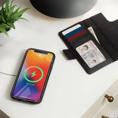 تويلف ساوث بوك لجهاز آيفون 13 ميني | حافظة محفظة جلدية متوافقة مع MagSafe 3 في 1 مع حامل عرض / غلاف مغناطيسي قابل للإزالة (بني) in Saudi Arabia