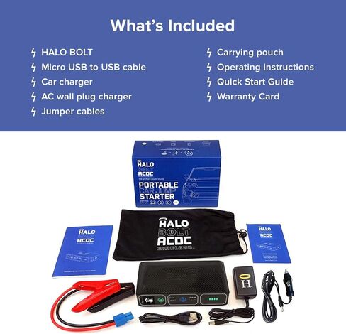 بنك الطاقة اللاسلكي للكمبيوتر المحمول HALO Bolt - 44400 مللي واط في الساعة شاحن الكمبيوتر المحمول للهاتف المحمول مع منفذ تيار متردد وشاحن سيارة، ذهبي وردي (114494) in Kuwait