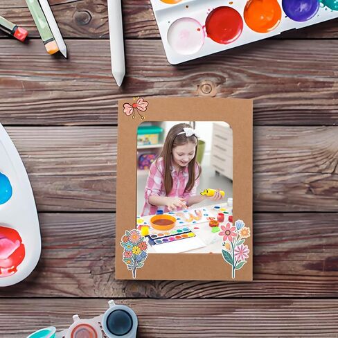 PINE & LINEN 30 Pcs Paper Frames with Clips,4x6 Inch Brown Cardboard Photo Frames DIY Photo Holders, Hanging Display Kit for Home/Party/Office in Saudi Arabia
