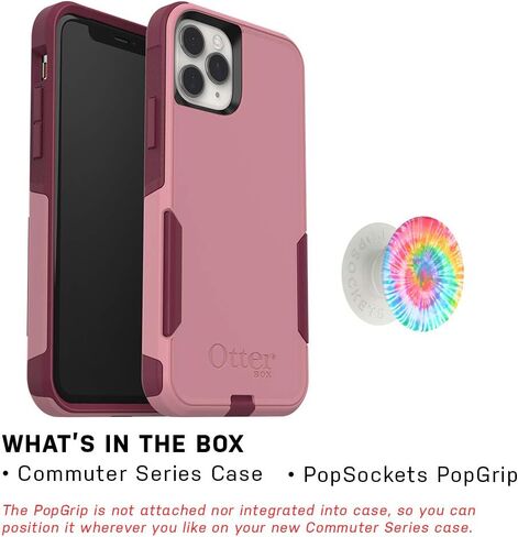 حزمة: حافظة OtterBox COMMUTER SERIES لهاتف iPhone 11 Pro - (سوداء) + PopSockets PopGrip - (أزرق نيبولا) in Kuwait